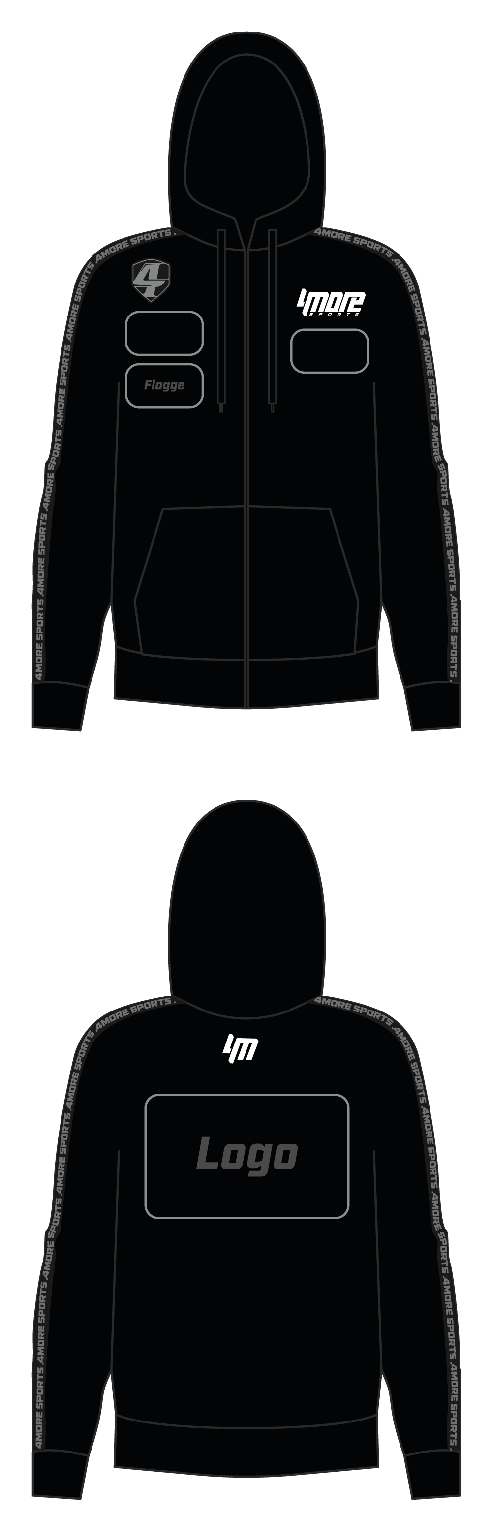 HOODIE JACKE TEAM.4M CUSTOM DESIGN