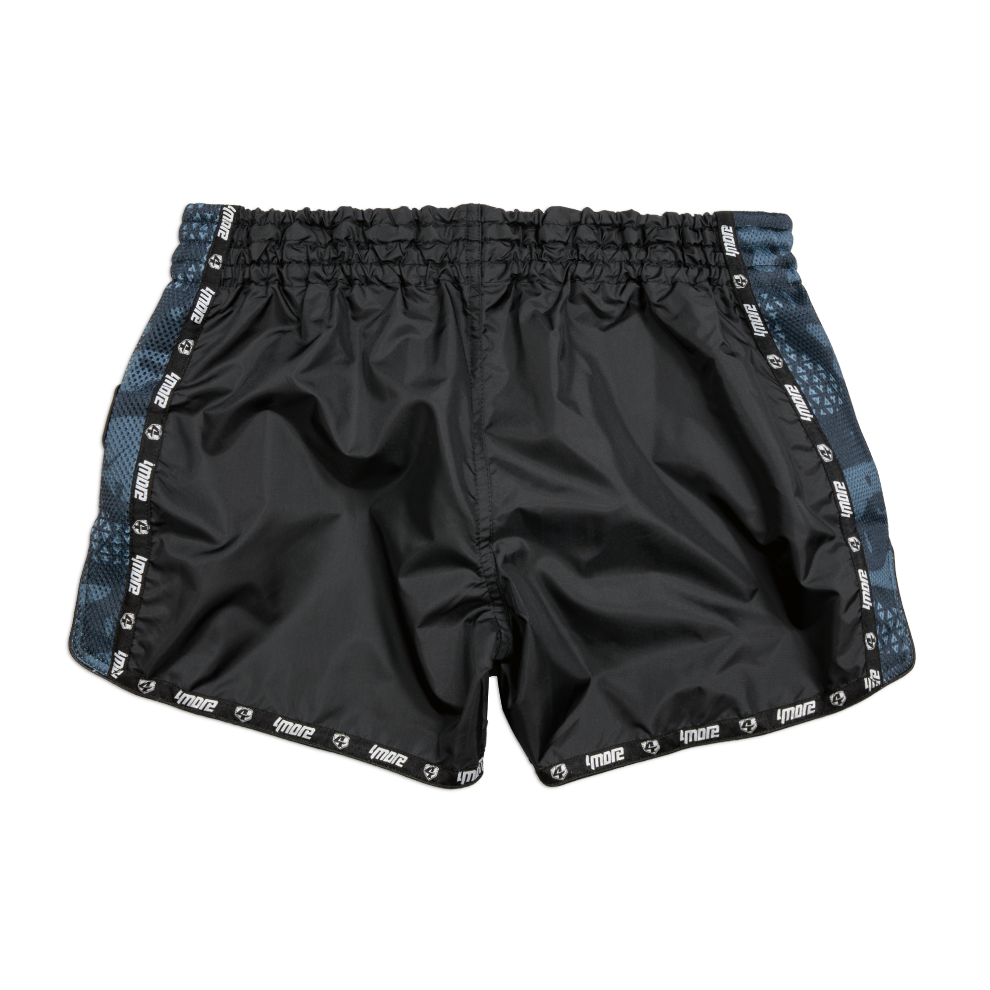 4more Sports Low Waist Shudder Custom Design Short, Rückansicht mit elastischem Bund und seitlichen Logo-Streifen