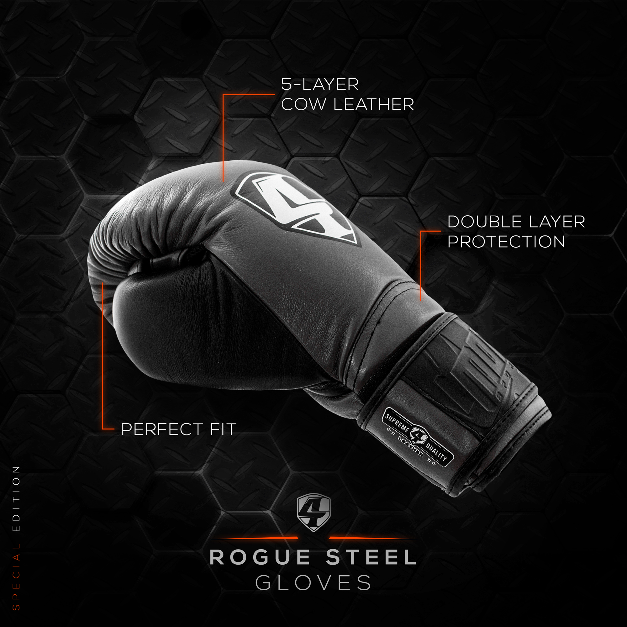 BOXHANDSCHUHE ROGUE 2.0 STEEL GREY LEDER
