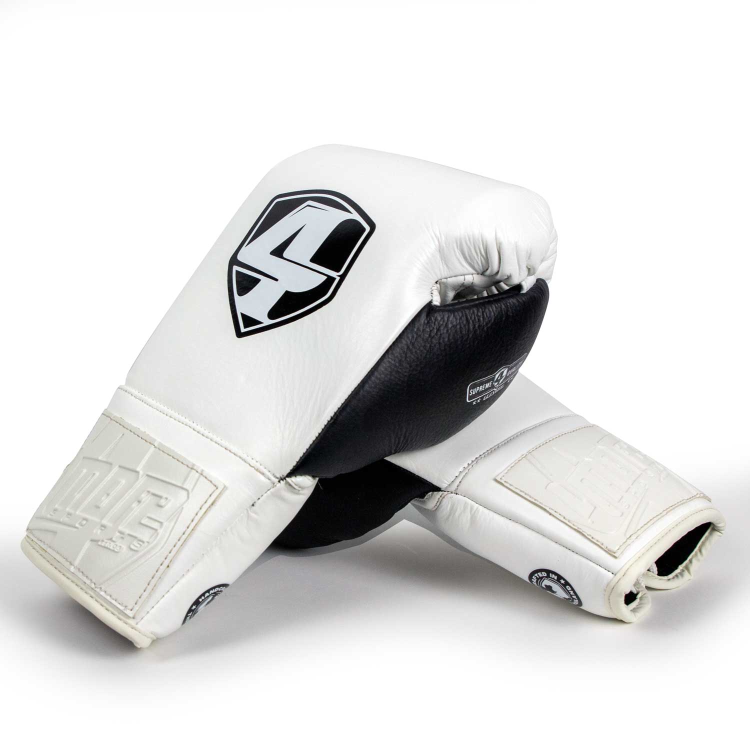 BOXHANDSCHUHE WARRIOR 'OFF-BLACK' LEDER SCHNUR