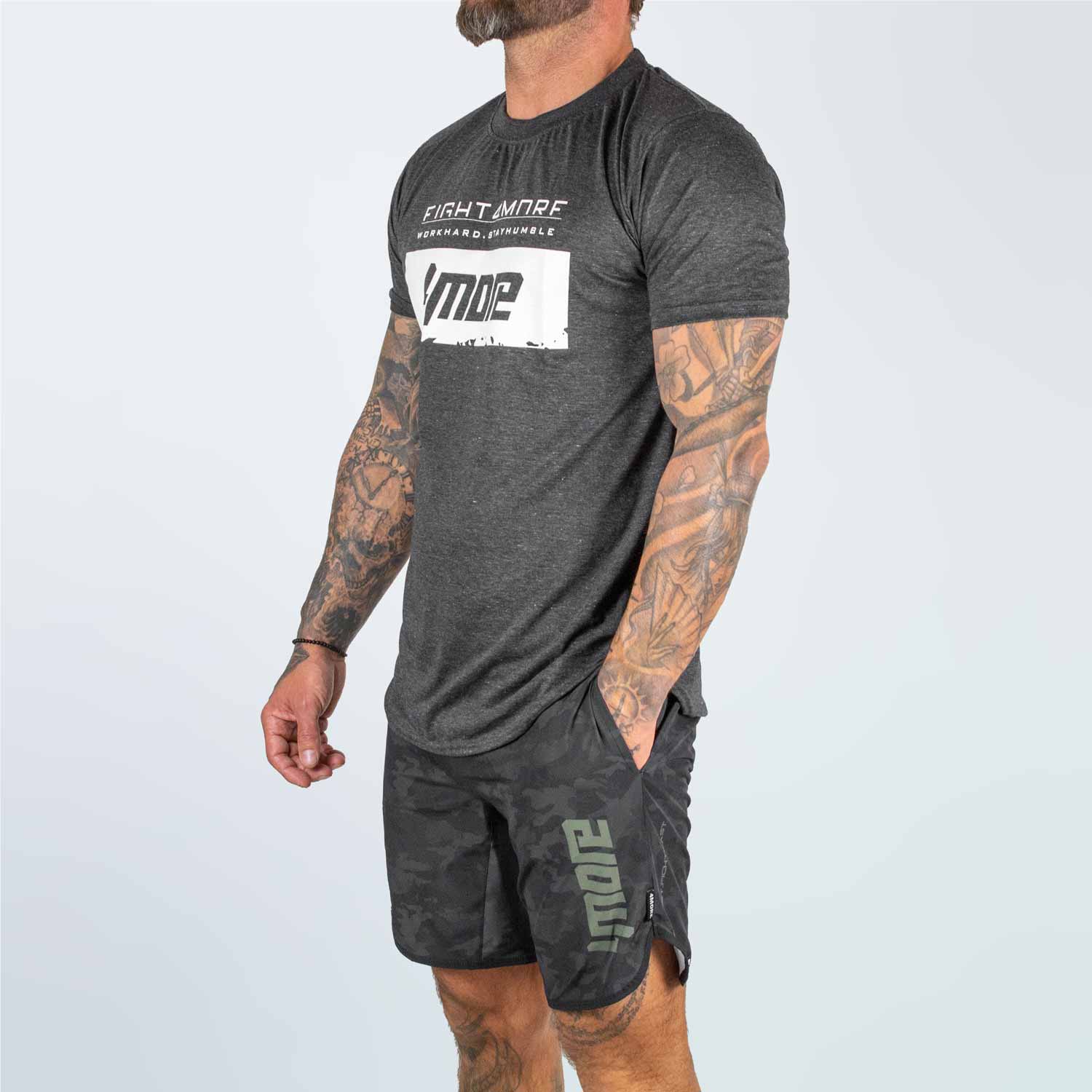 T-SHIRT ROUND TEE STAYHUMBLE ASPHALTGRAU