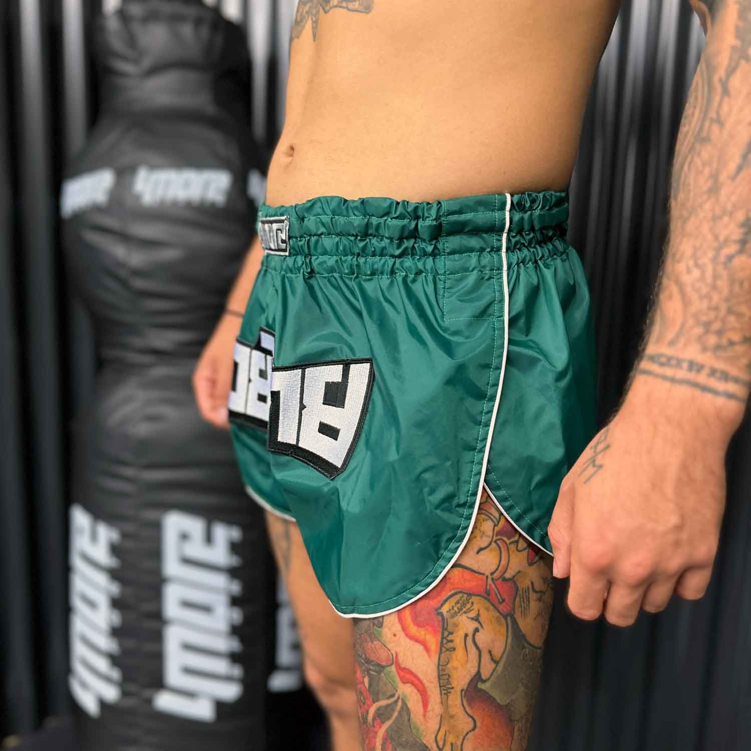 SHORTS MUAYTHAI RETRO1 JUNGLEGREEN