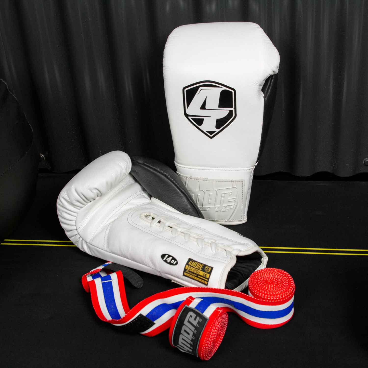 BOXHANDSCHUHE WARRIOR 'OFF-BLACK' LEDER SCHNUR