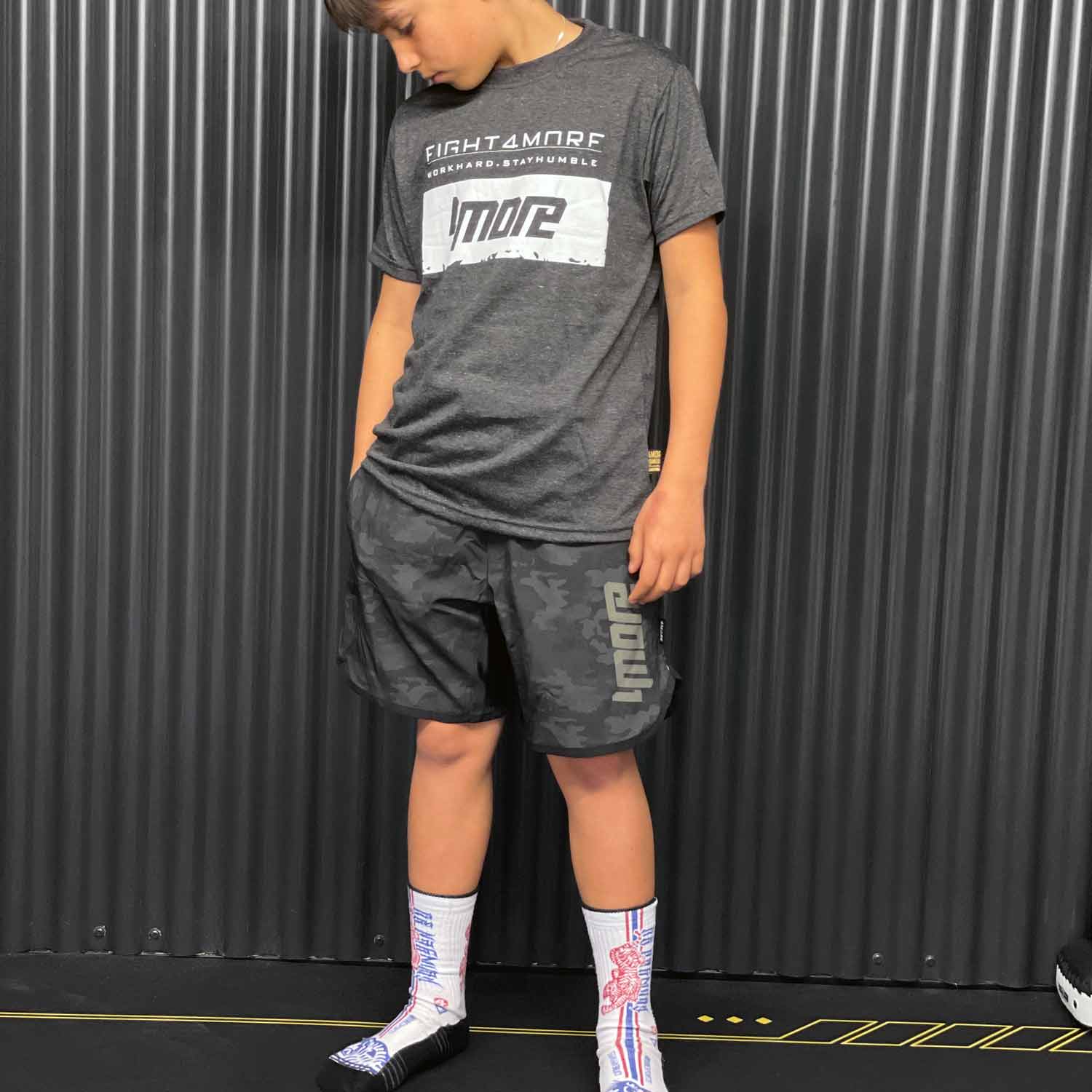 T-SHIRT ROUND TEE STAYHUMBLE ASPHALTGRAU KIDS