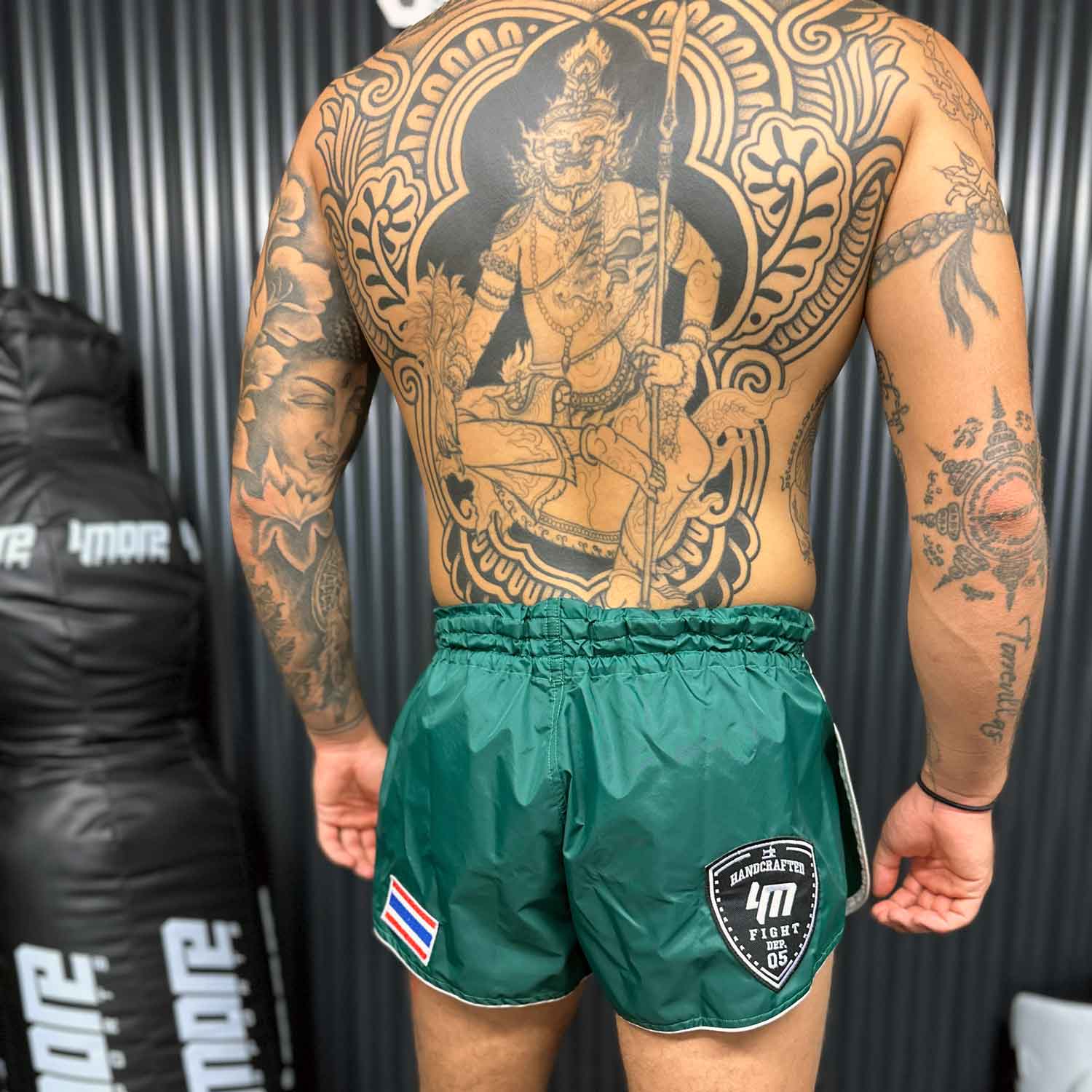 SHORTS MUAYTHAI RETRO1 JUNGLEGREEN