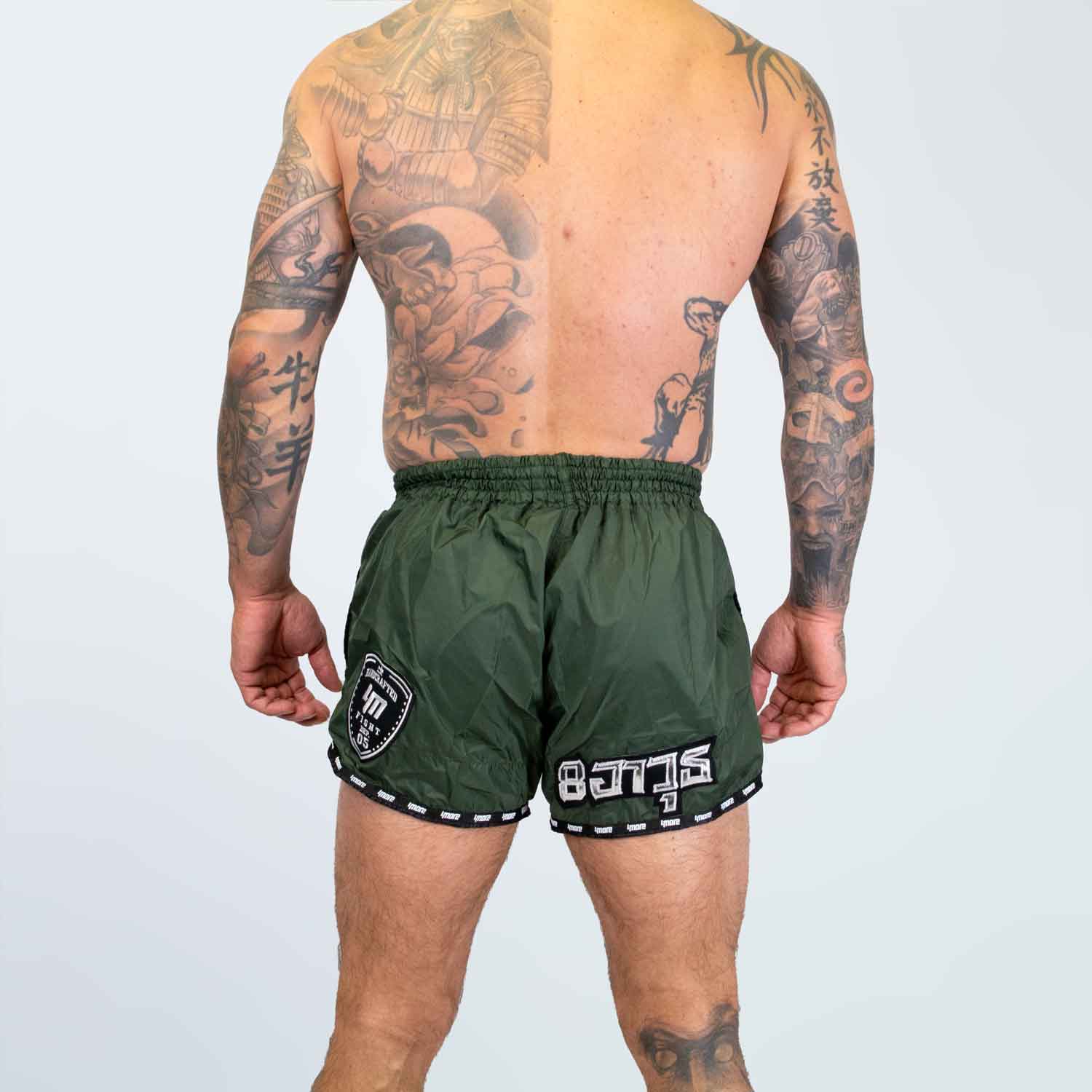 shorts-4more-sports-muaythai-green-8weapons SHORTS MUAYTHAI RETRO1 8W GREEN